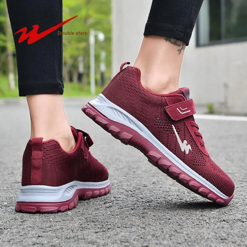 Binary Slip Resistant, Abrasion Resistant, Lightweight Low Top Casual Shoes Women's Burgundy-6
