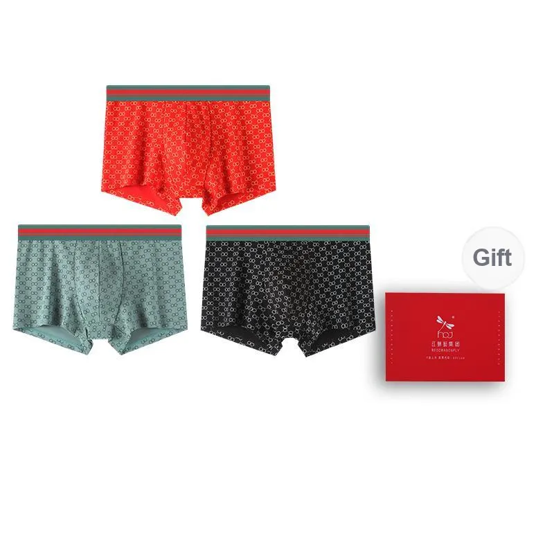 RED DRAGONFLY Cotton Panties Men's 3 Pack Gift Box Set-9