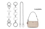 [Silver]White Four-Leaf Clover+Moon Extender Chain+Decorative Chain