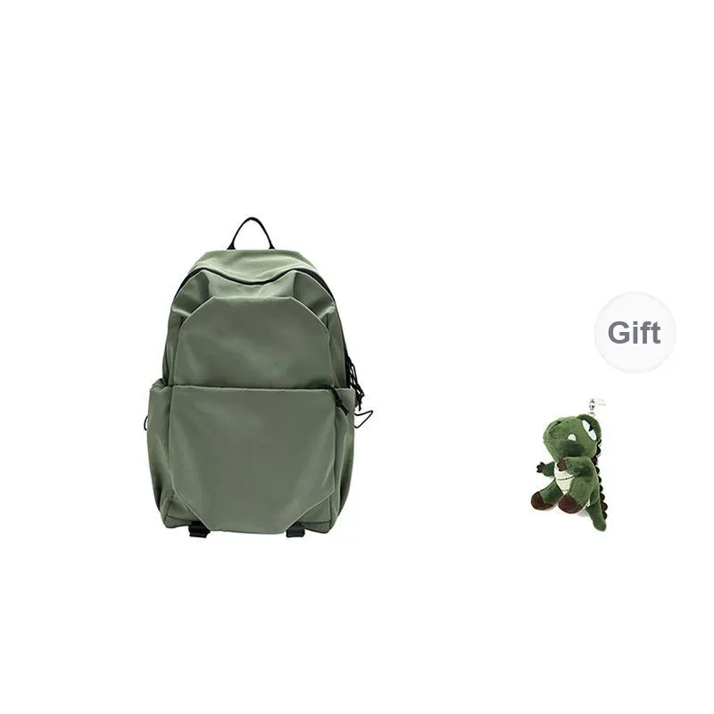 SEM/R Polyester Backpack Medium Size Unisex Ecru/Army Green/Black-6