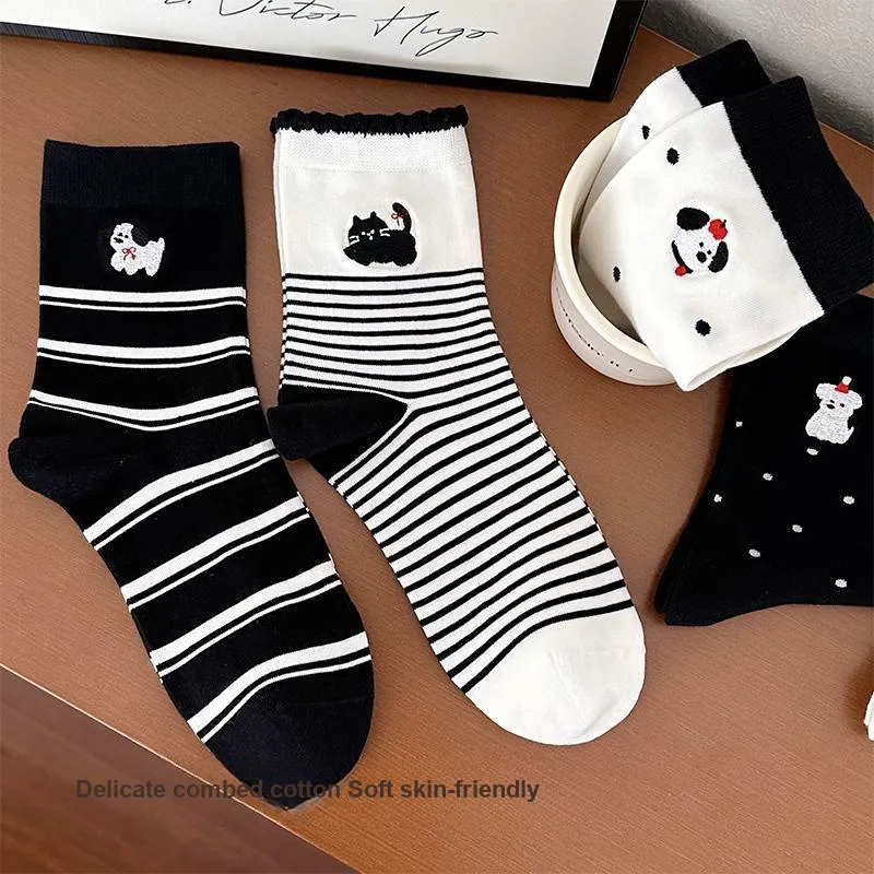 Moremoli Mid Calf Socks Women's 4 Pack-1