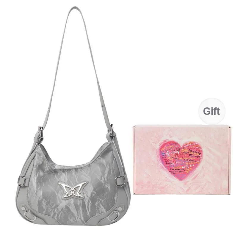 NATTY PU Small Square Bag Shoulder Bag Medium Size Women's Pink/Black/Silver-55