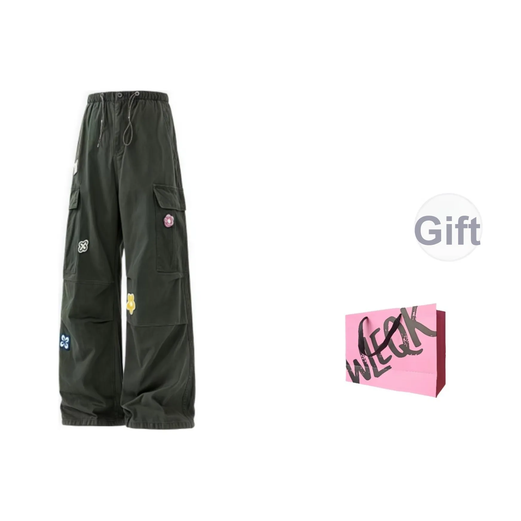 WLEQK Темно-зеленые женские джинсы