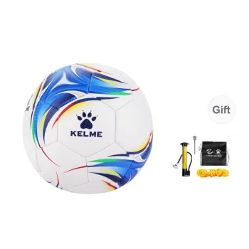 KELME Size 5 Ball Soccer PU White Neon Blue