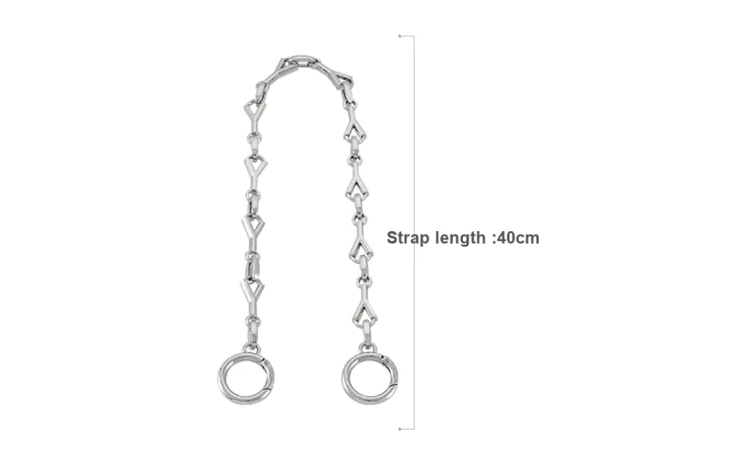 Lan Bao Fan Metal Alloys Shoulder Bag Bag Accessory Strap Unisex Silver-1