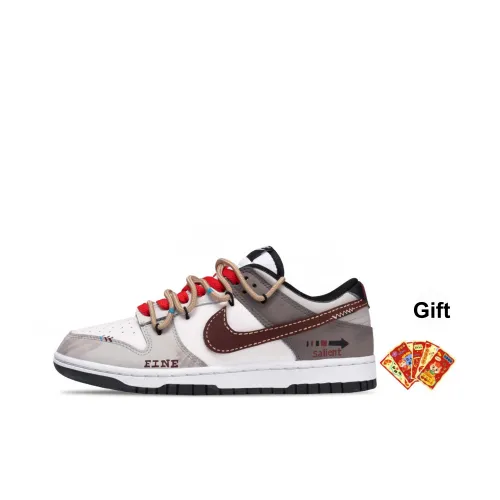 Nike Dunk Винтаж Trend Tracing CNY Противоскользящий Устойчивый к истиранию Низкий Топ Детские Скейтбординги Белый