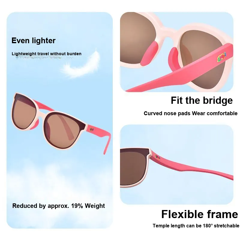 LUKI TR/Memory Plastic TPEE Thermoplastic Polyester Elastomer Oval Sunglasses Kids'-19