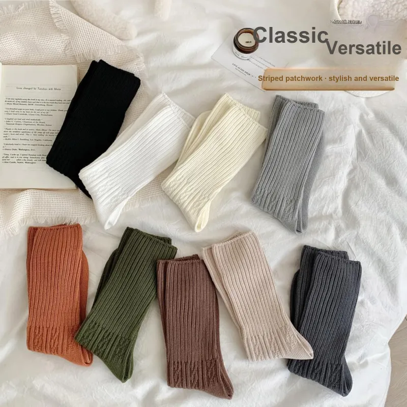 XXLLG Spring And Fall Mid Calf Socks Women's 3 Pack-8