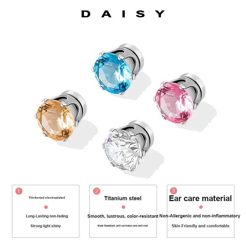 Daisy Dream Titanium Steel Clip On Earrings Unisex-2