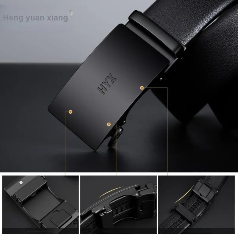 H YXIANG Cow Leather Belts Men's 3.5cm-7