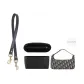 Dark Blue Cowhide Strap-Gold-Tone Lock (60cm)+Black DuPont Paper Liner