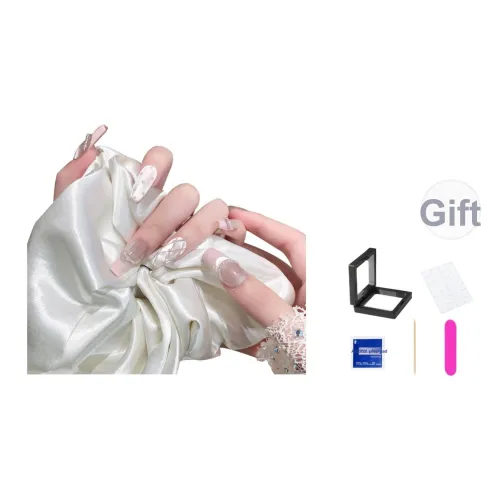 XNTX Ручной работы CHANEL Inspired Осветляющий False Nail Средний LADDER Розовые оттенки Смудж