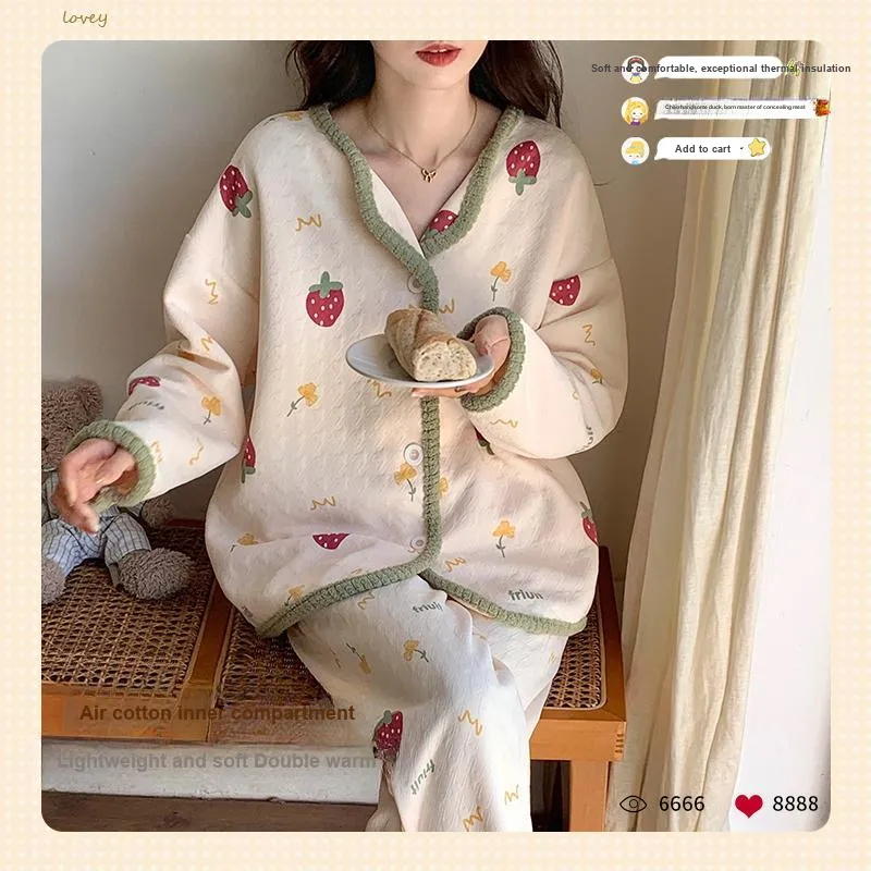 XIAFENYAN Pajama Set Women's Apricot-1
