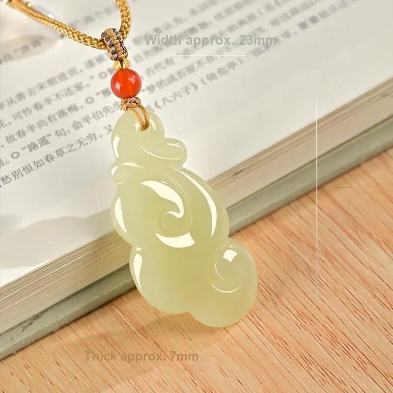 KUNYUYAO Hetian Jade Pendants White Jade Unisex-18