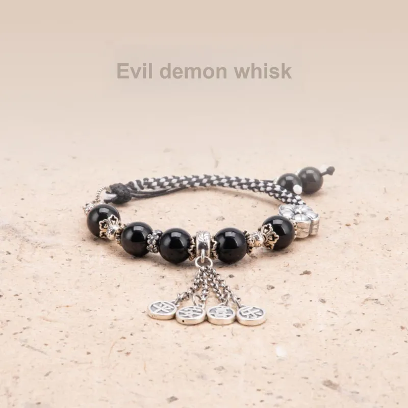 BLESSED BULLET Obsidian Bracelets Unisex-1