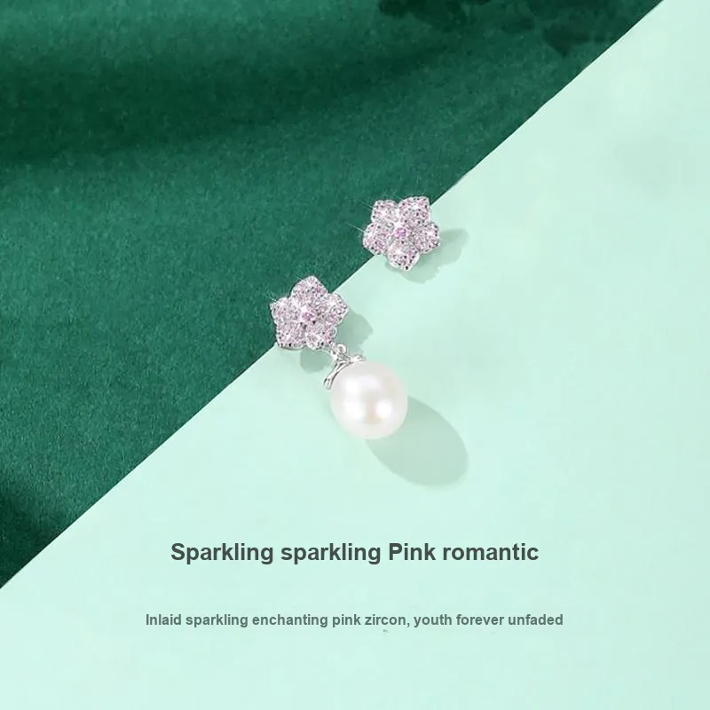 R Z Y S925 Silver Stud Earrings Women's-2