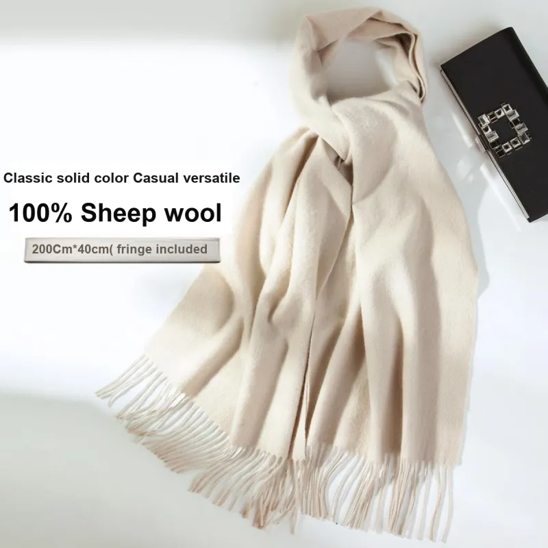 Shanghai Story 100% Sheep Wool Knit Scarves Unisex Multiple Colors-14