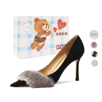 NTOZE Slim Heel High Heels Women's Black Gift Box Set