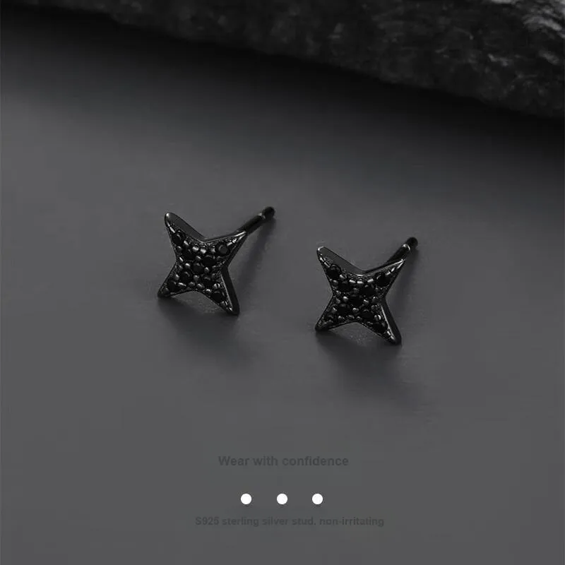 Danqin Rhinestone Stud Earrings Unisex-3