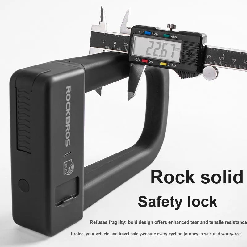 ROCKBROS Bicycle Locks Anti Prying Water Resistant Protective U Lock-3