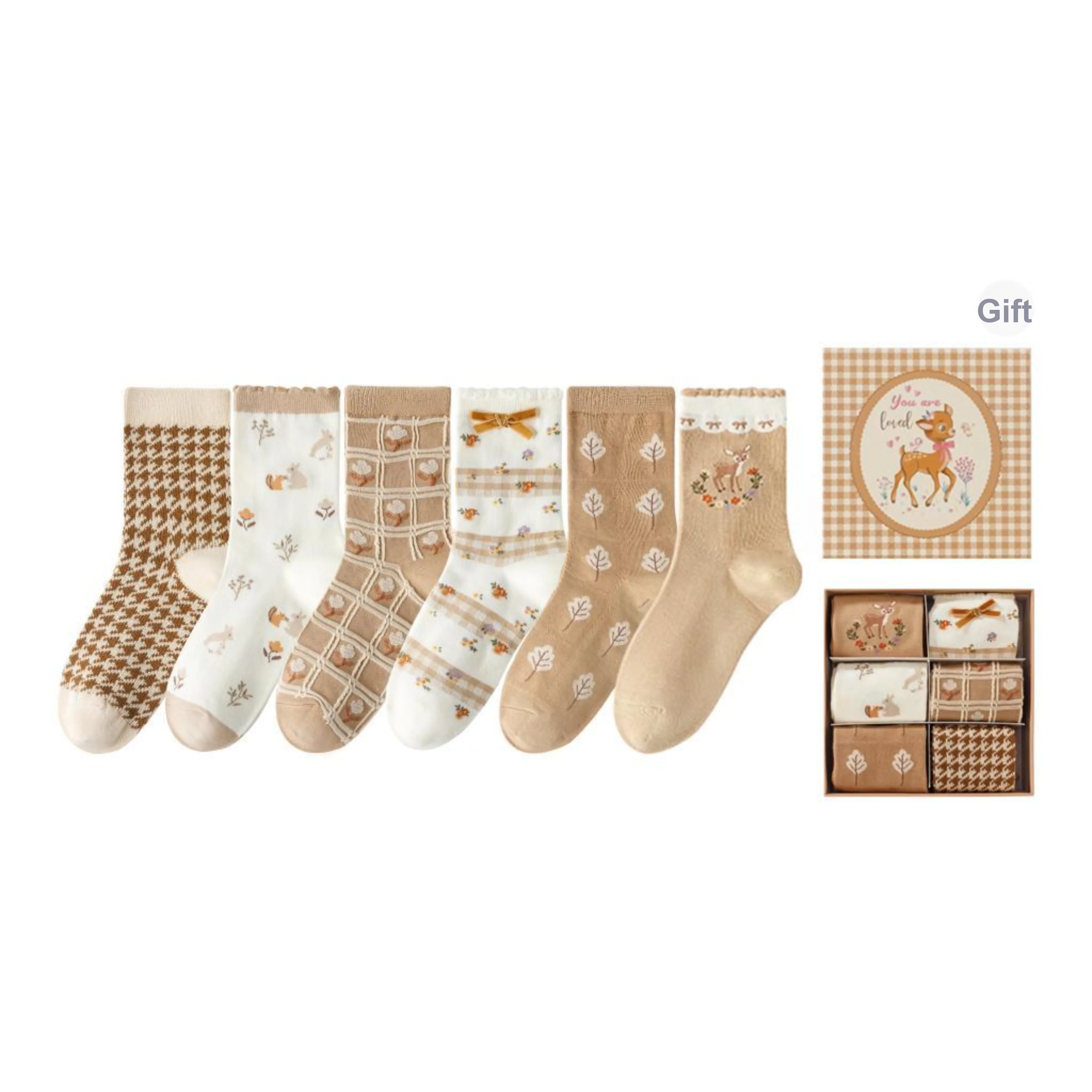 Caramella Mid Calf Socks Women's 6 Pack