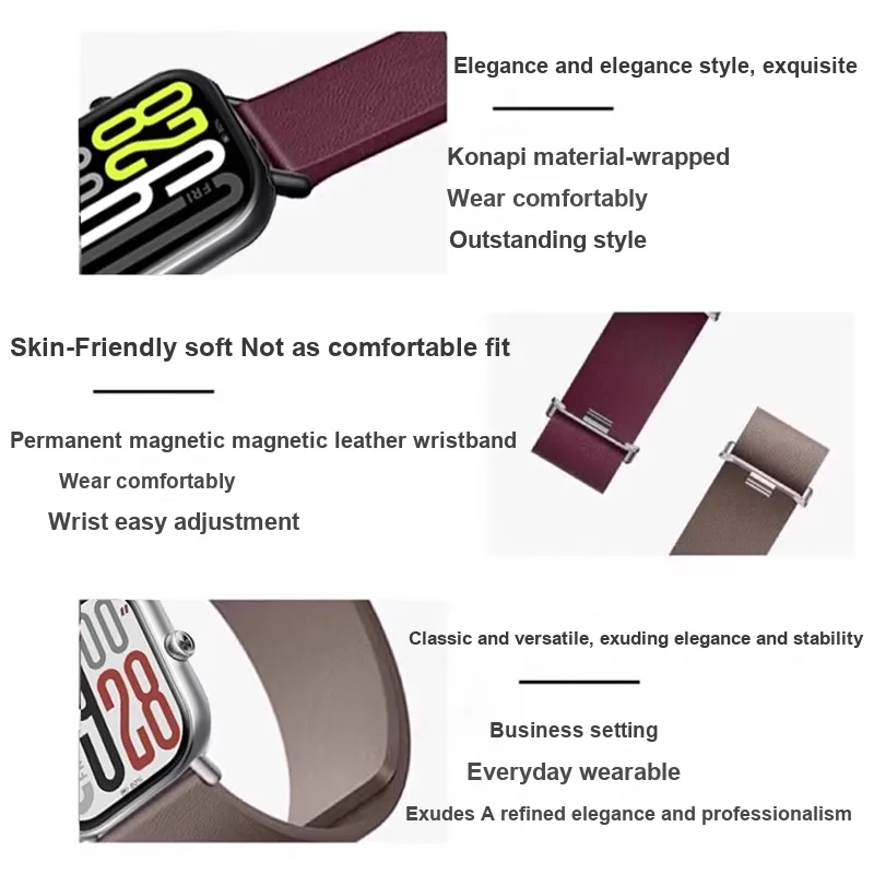 Fly Xiaomi Red Beige Compatibility Watch Band Konapi Material-2