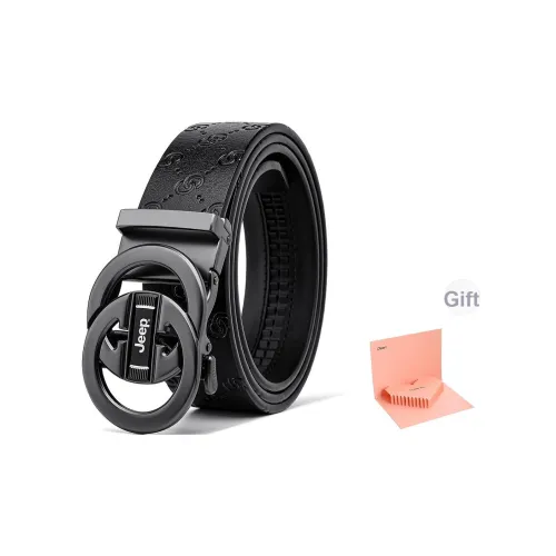 JEEP Ремни из коровьей кожи Мужской Черный 3,5 см