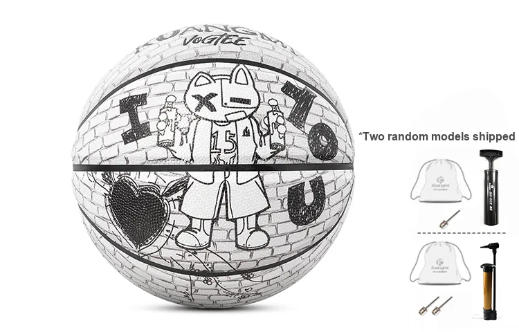Kuangmi x VOGTEE Microfiber Leather Basketball Black White Size 7 Training Unisex-1