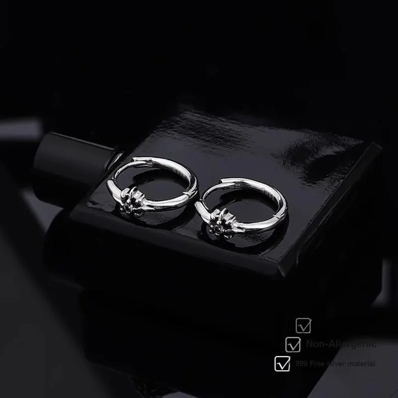 FOREVER MELODY S 999 Fine Silver Earrings Men's-8