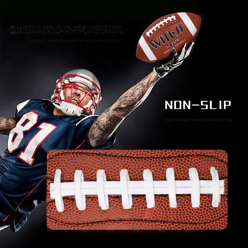 WITESS Rugby Ball PVC Material Indoor And Outdoor Size 3/6 Size 9 Three Specifications Brown-9