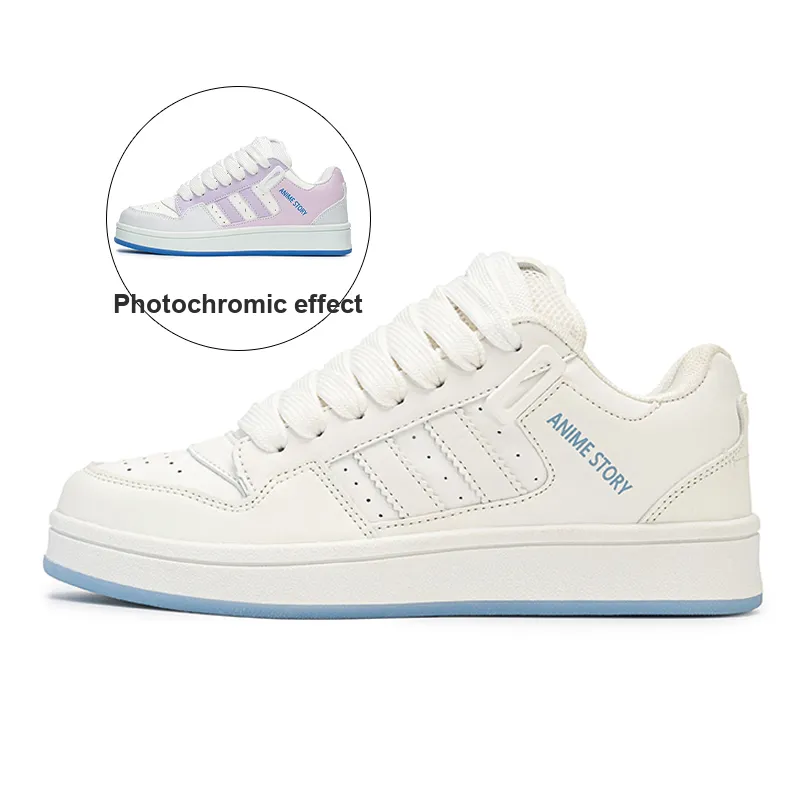 N6K8 Anti Slip Wear Resistant Low Top Skateboard Shoes Unisex Blue Plaid-1