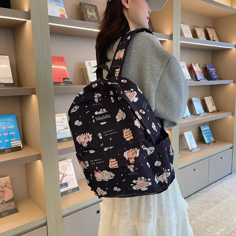 KAMLUI Nylon Backpack Women's White/Black/Pink/Khaki-8