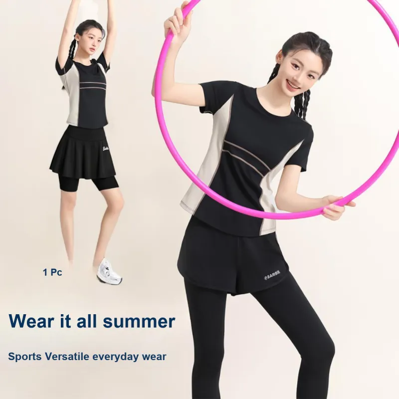 Barbie Yoga T Shirts Women's Black-2