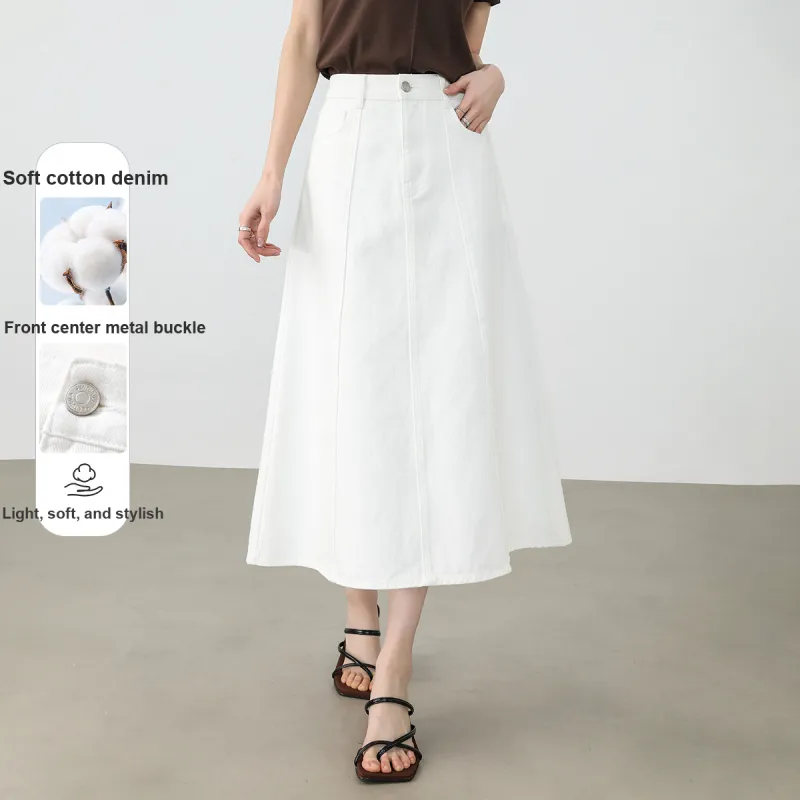 SENTUBILA Denim Long Skirt Women's-7