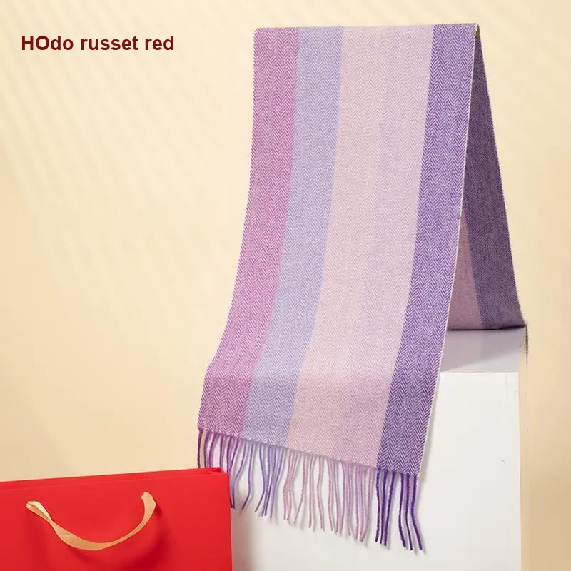 Red Bean 100% Wool Knit Scarves Women's-27