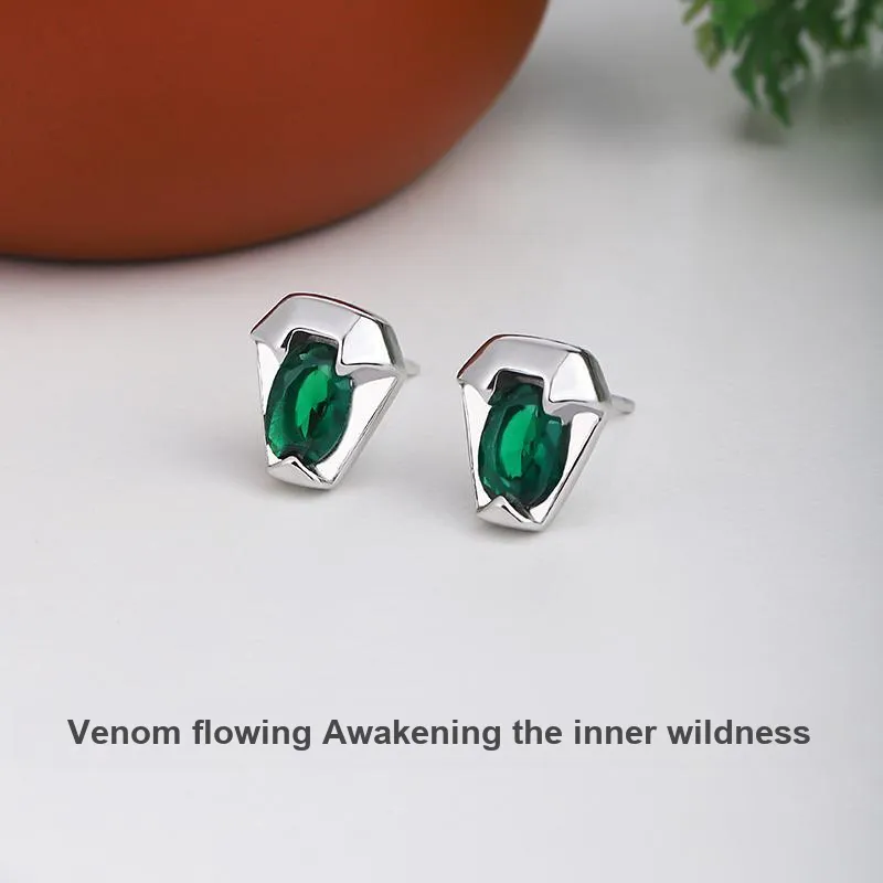 FOREVER MELODY 999 Fine Silver With Zircon Stud Earrings Men's-2