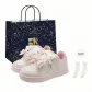 Beige Pink Bowknot (Shopping Bag Included-Socks)