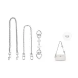 [White]Four-Leaf Clover Extender Chain 15cm+Decorative Chain 40cm+Long Chain 18cm
