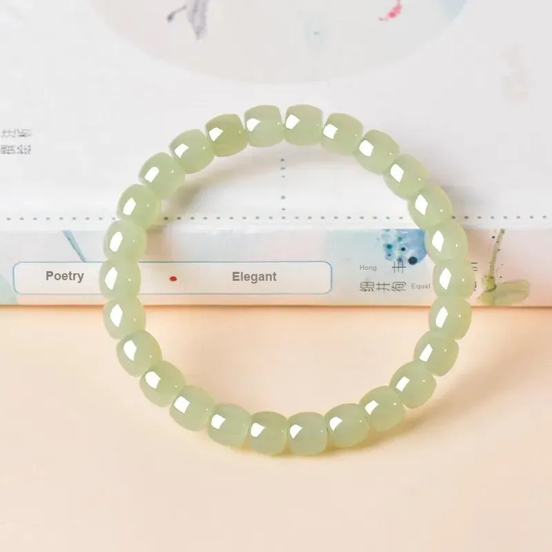 Avani Hetian Jade Bracelets Pale Greenish White Jade Women's-3
