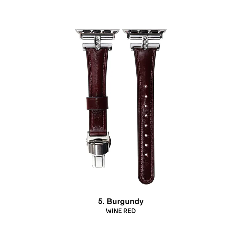 Vobafe Watch Band Apple Compatibility Waxed Leather Material-9