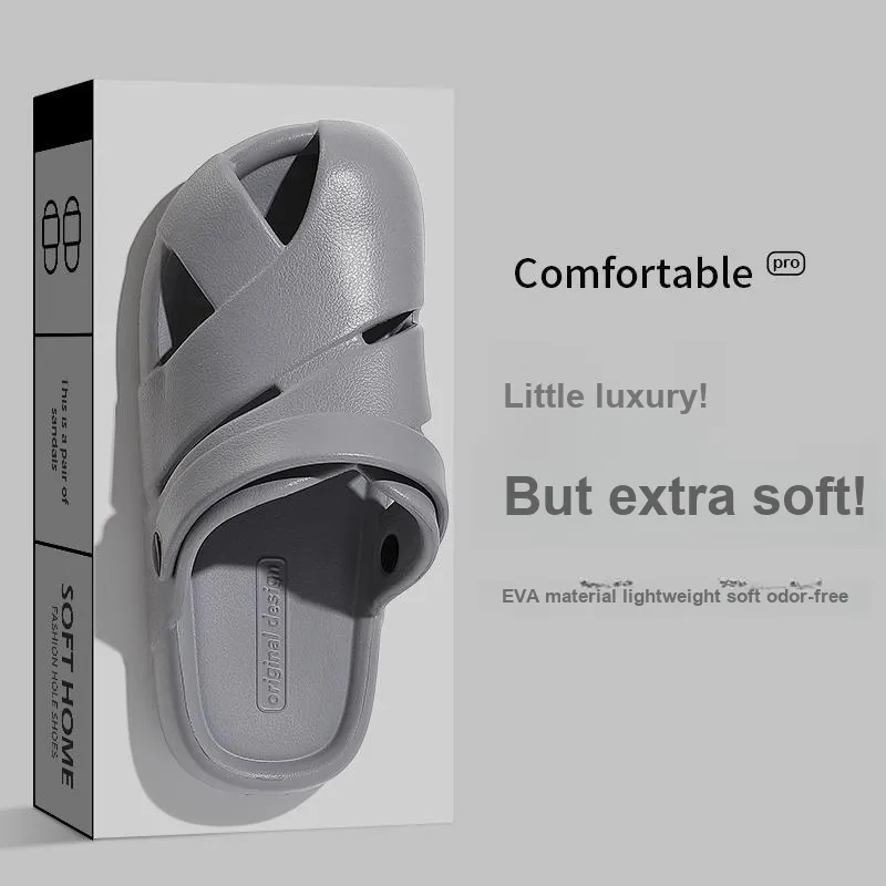Foot Recreation Unisex Closed Toe Summer Soft Sole Heelless Home Slippers-26