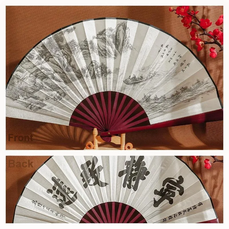 Xiang Ning Pai Twill Damask And Silk Fan-1