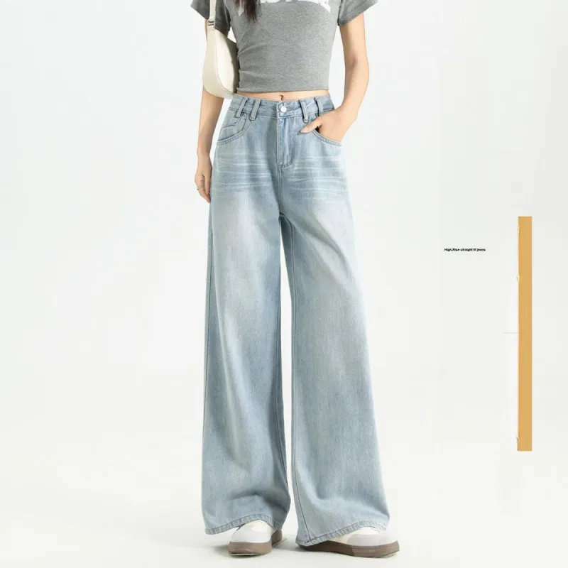 FAWENXIANGZI Jeans Women's Light Blue-7