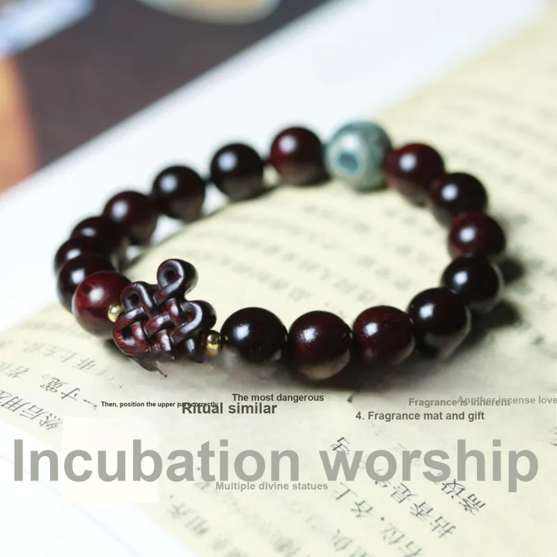 Finger Carpenter Small leaved Rosewood Wooden Bracelets Unisex-4