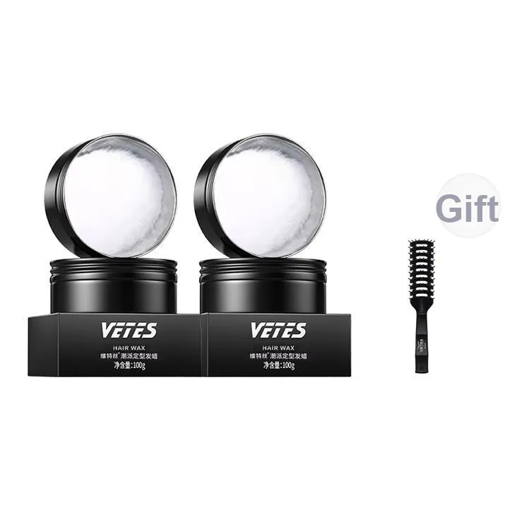 VETES Мужской Модный Матовый Волосы Глина Естественный 3D-эффект FLUFFY Длинный Долговечный Формирование Не прилипающий Гладкий Формирование 100г*2