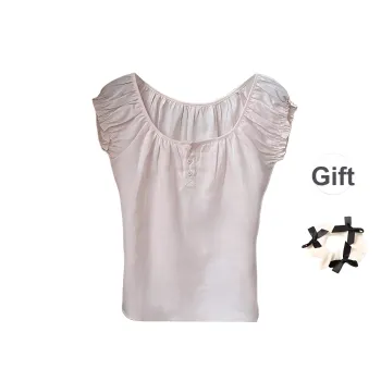 TURN UP T Shirts Women's Cherry Blossom Pink+Bowknot Hair Tie Comes With