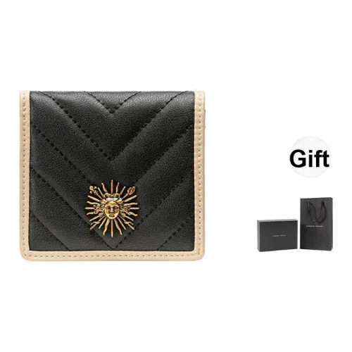 VANESSA HOGAN Кошелек из коровьей кожи держатель для карт маленькая сумка маленькая женская черный