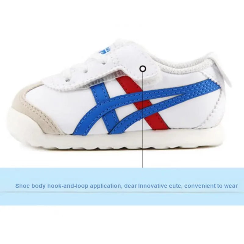 Onitsuka Tiger MEXICO 66 Slip Resistant Cushioning Breathable Low Top Toddler Shoes Blue Red White Infant And Toddler-1