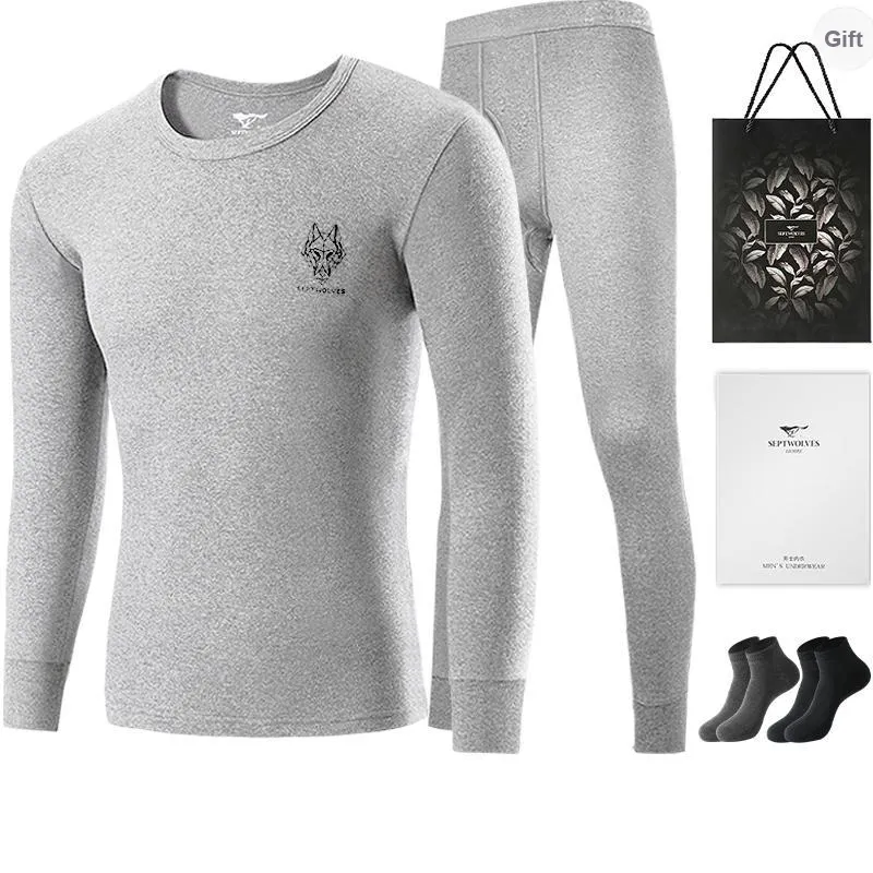 SEPTWOLVES Pajama Set Men's Gift Box Set+Shopping Bag-8