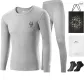 Crew Neck Clothing Sets (Light Gray) 100% cotton Antibacterial/Includes 2 Pairs of Cotton Socks+Shopping Bag